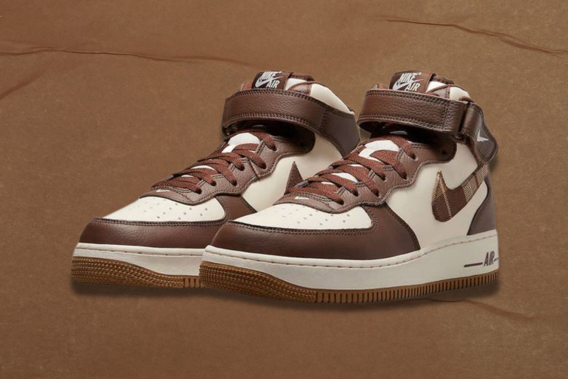 Brown nike discount shoes air force