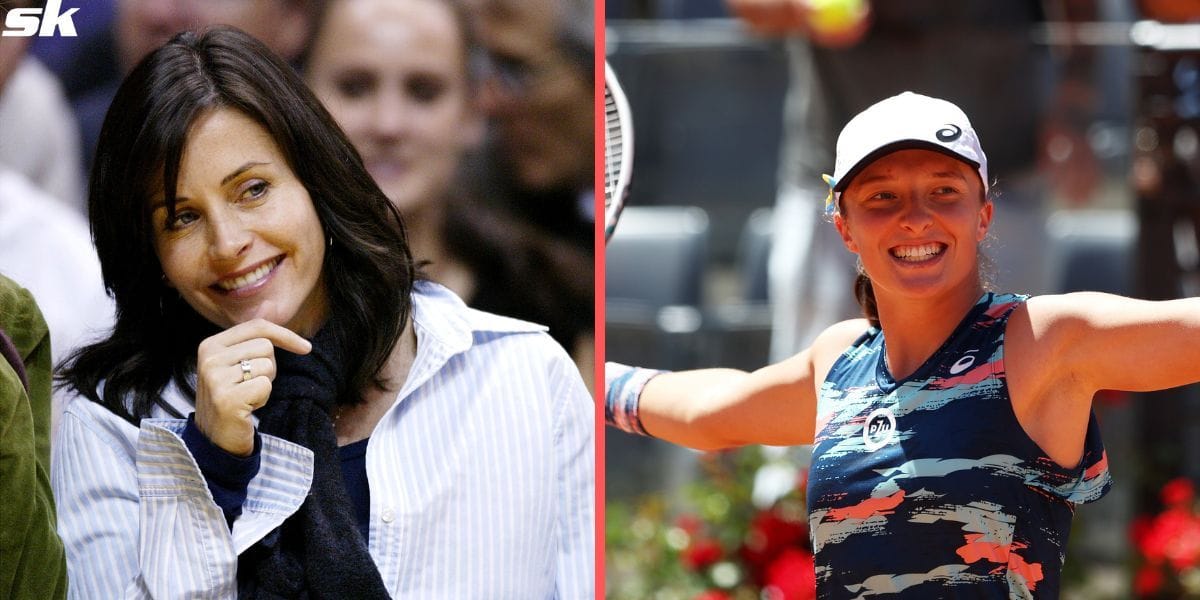 over, we'll take him on" Courtney Cox takes Iga Swiatek up on