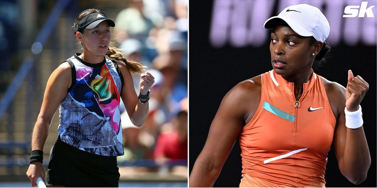 Jessica Pegula (L) and Sloane Stephens.