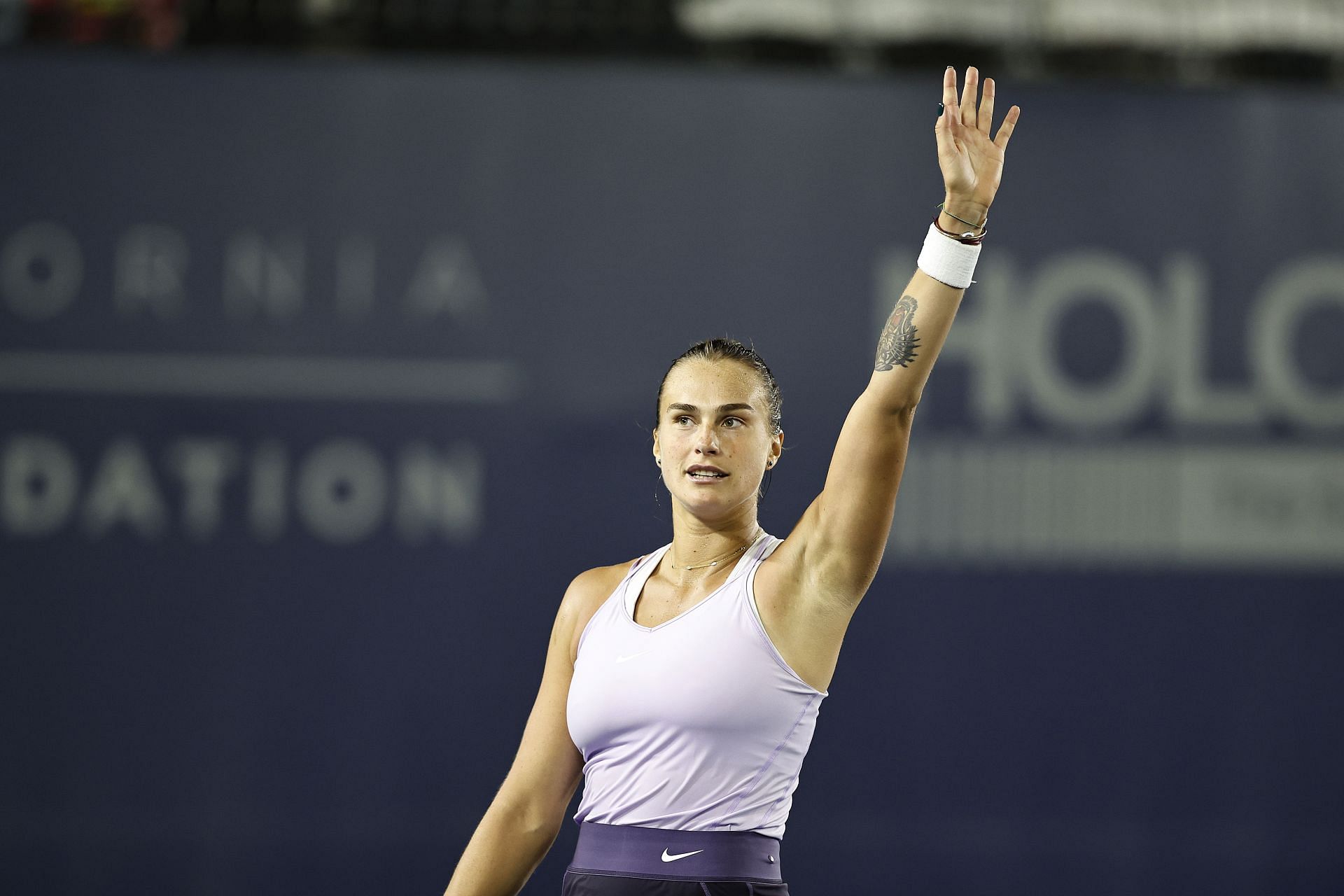 Aryna Sabalenka at the 2022 San Diego Open.