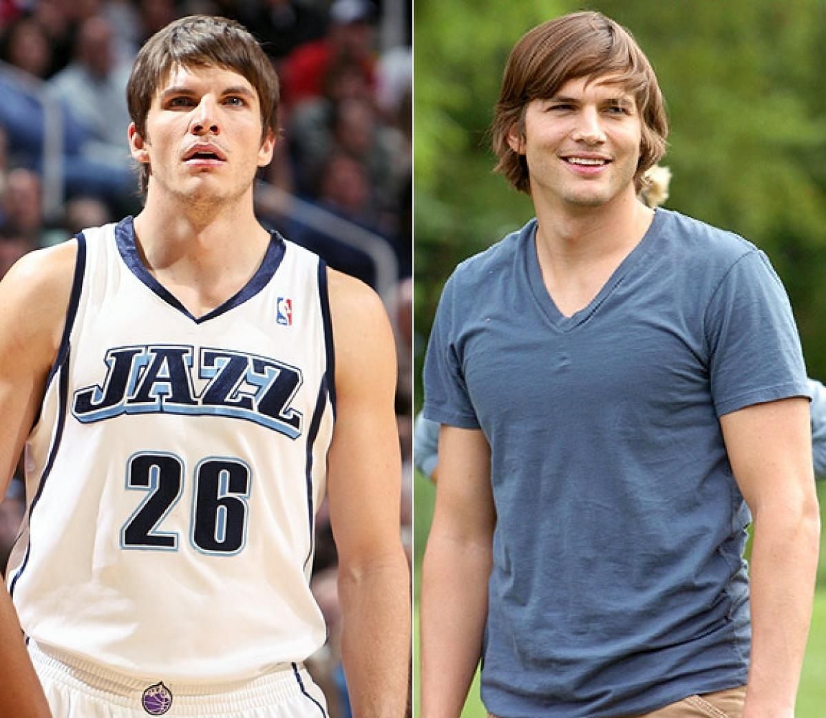 Kyle Korver is a lookalike of actor Ashton Kutcher. [photo: Fans Share]