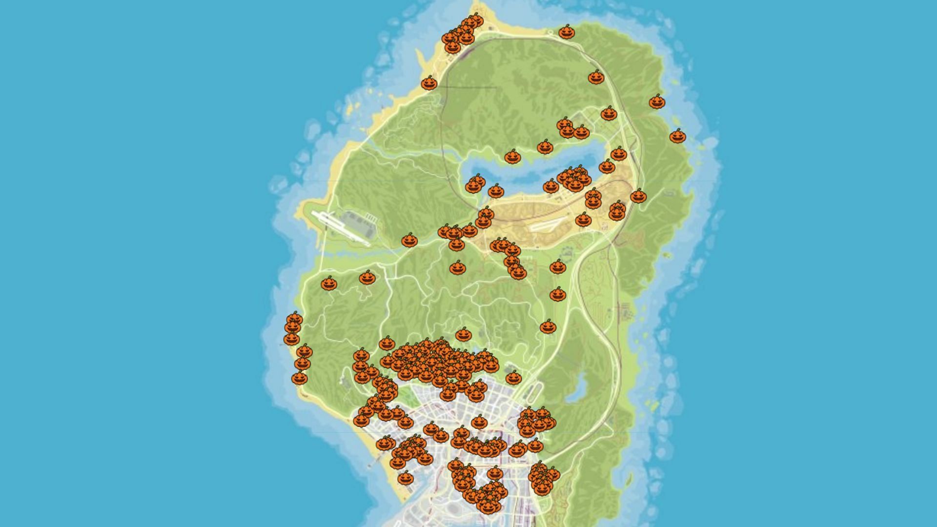 All 200 locations on a map (Image via GTAWeb.eu)