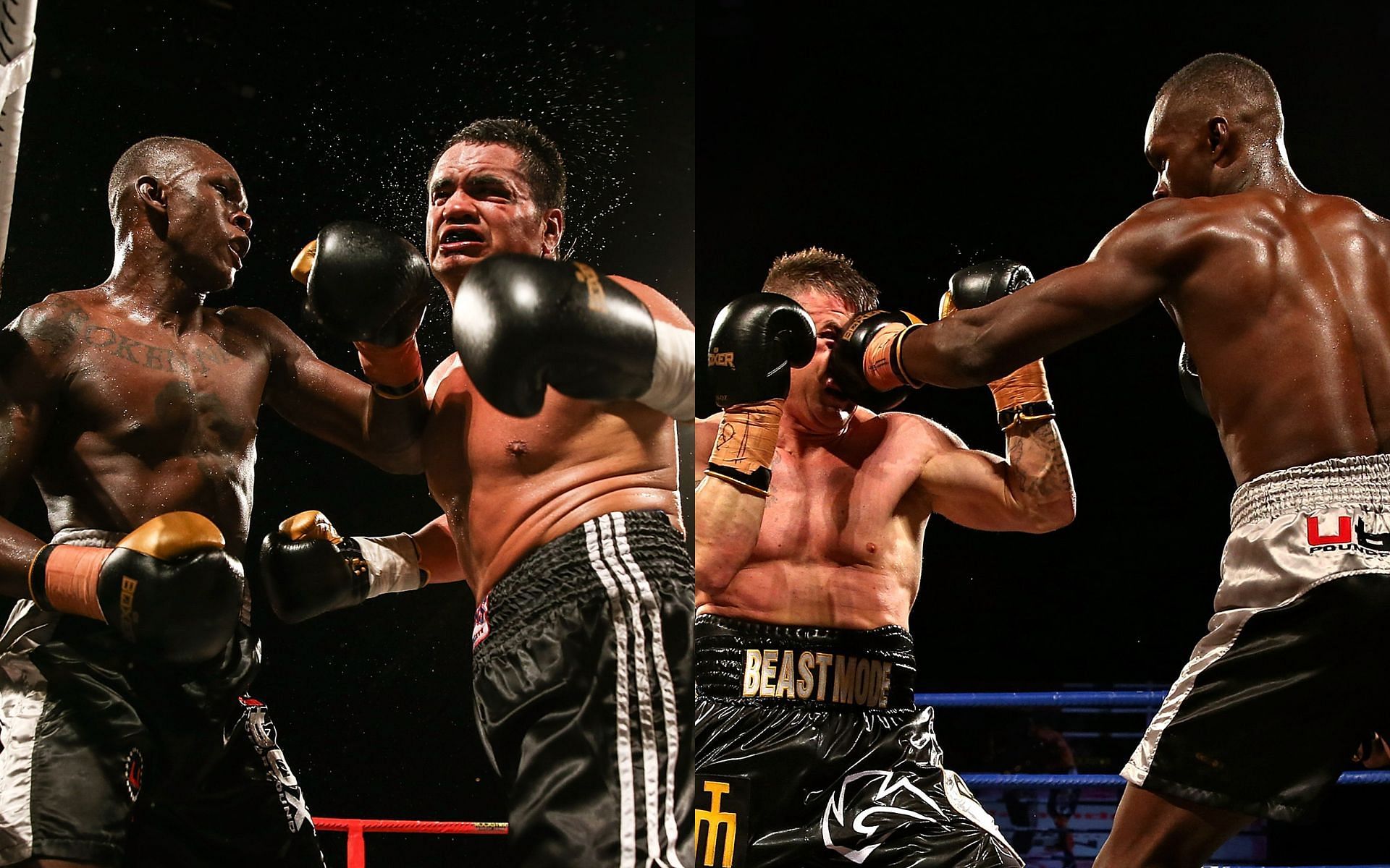 Israel Adesanya vs. Lance Bryant (Left), Israel Adesanya vs. Brian Minto (Right) [Image courtesy: Getty]