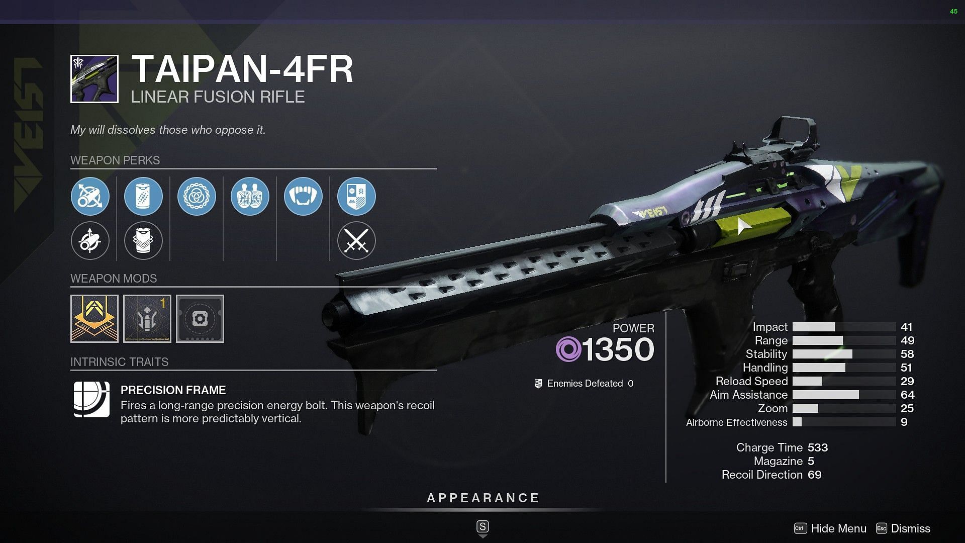 Taipan-4FR Linear Fusion Rifle (Image via Destiny 2)