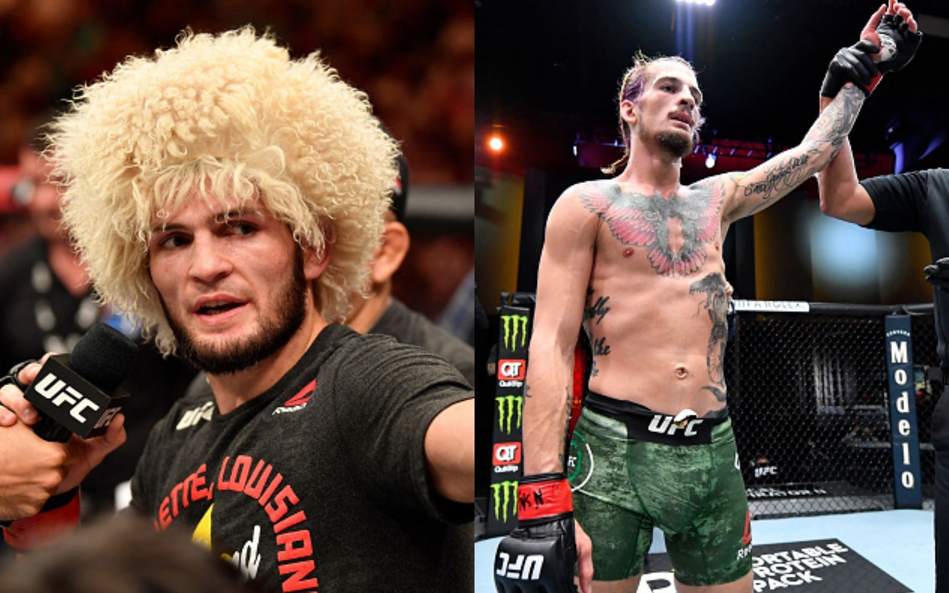 Khabib Nurmagomedov (left) and Sean O