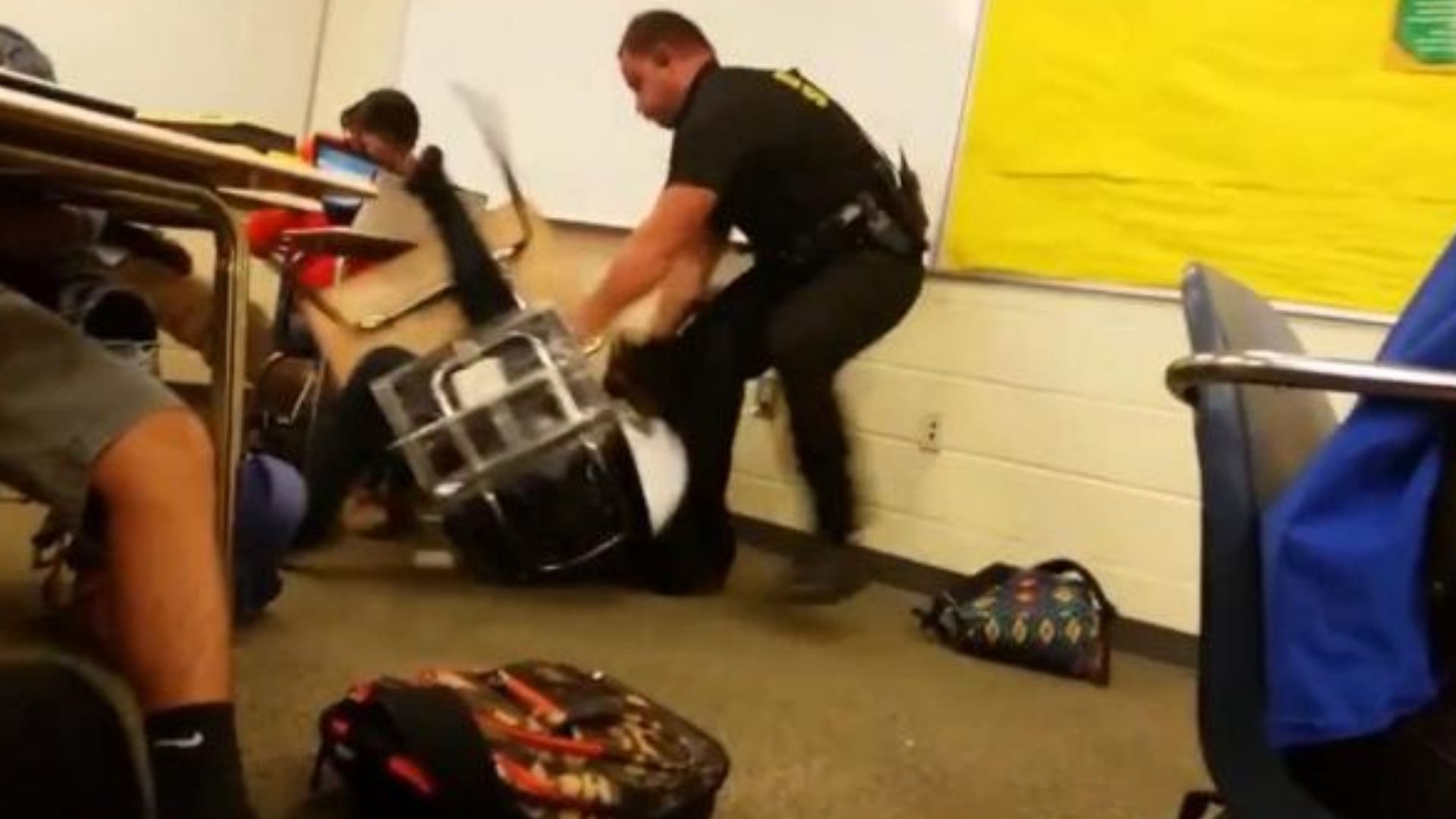 Viral video shows South Carolina cop manhandle a young student (Image via Twitter) 
