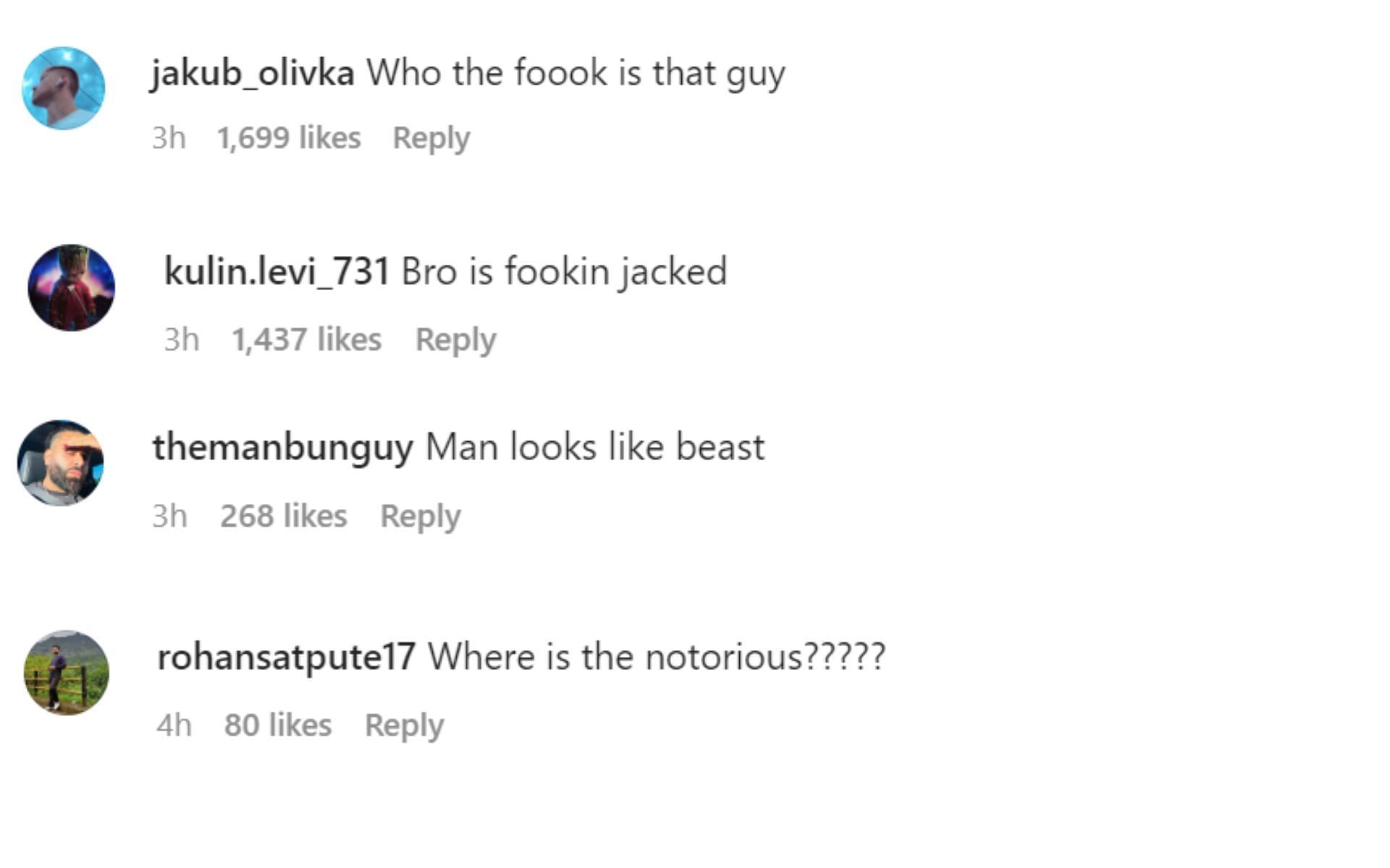 Screenshots of fan comments