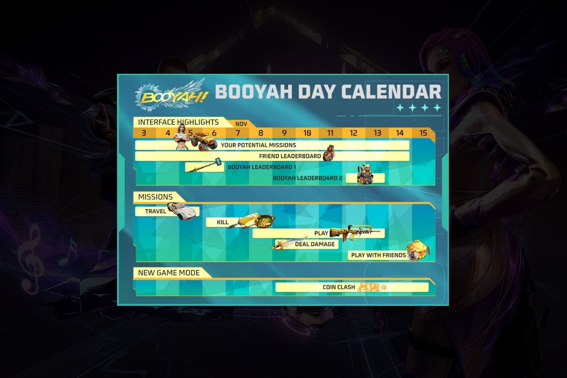 Garena releases Free Fire MAX Booyah Day calendar