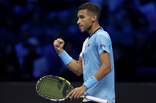 Felix Auger-Aliassime in action at the Nitto ATP Finals.