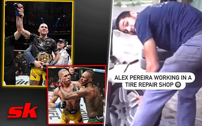Clip showing UFC champion Alex Pereira working at tire shop before becoming pro-fighter leaves fans inspired