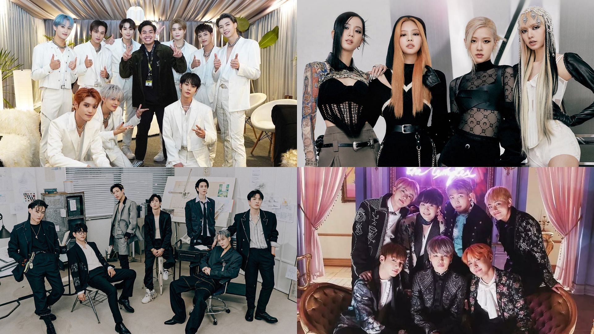 K-pop groups may have to cut their performances short for various reasons. (Images via Twitter/ @nctymisfit, @step883r, @portaltaypink, and @AddictedKard)