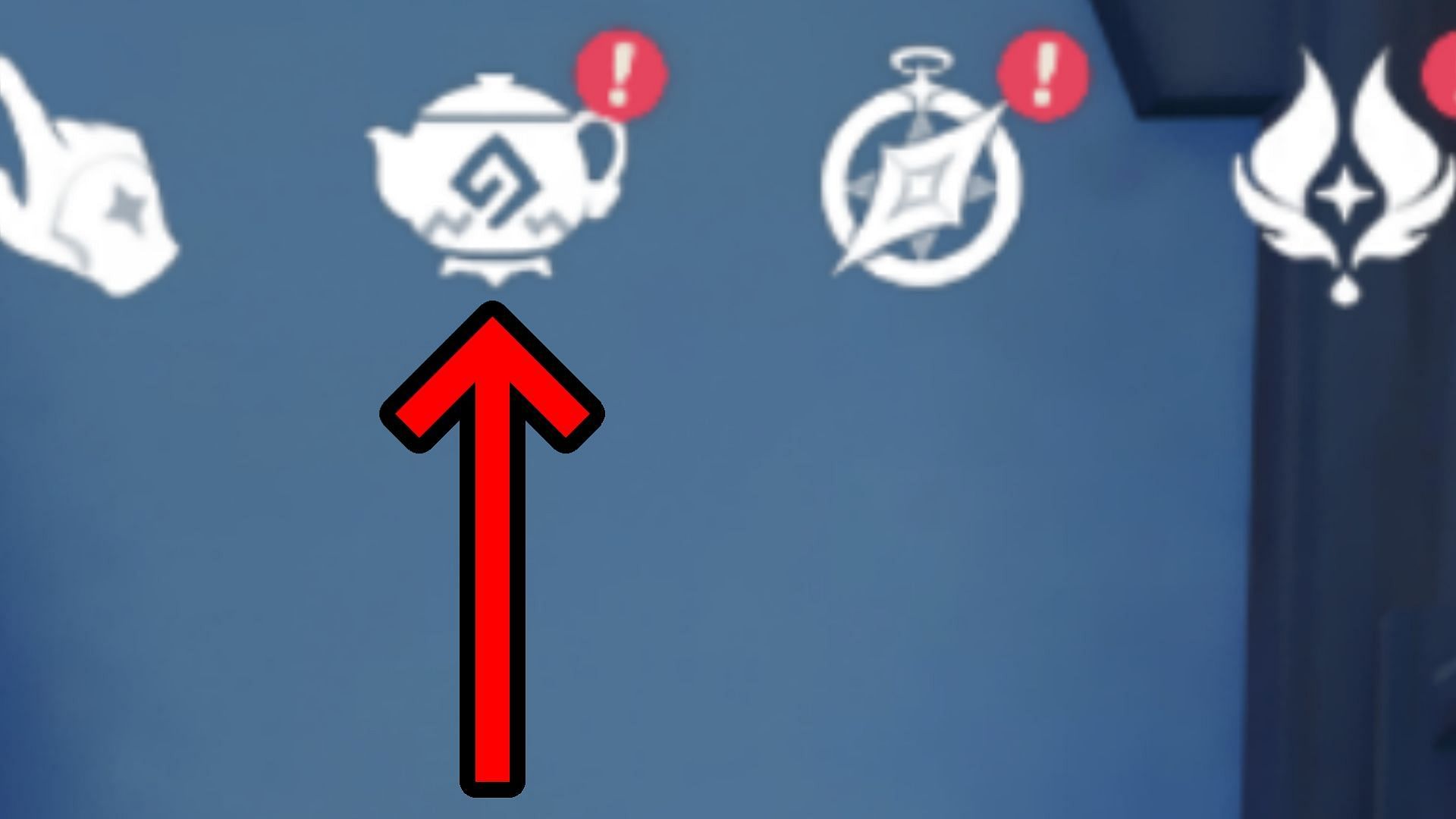 Click on the teapot icon, as shown here (Image via HoYoverse)