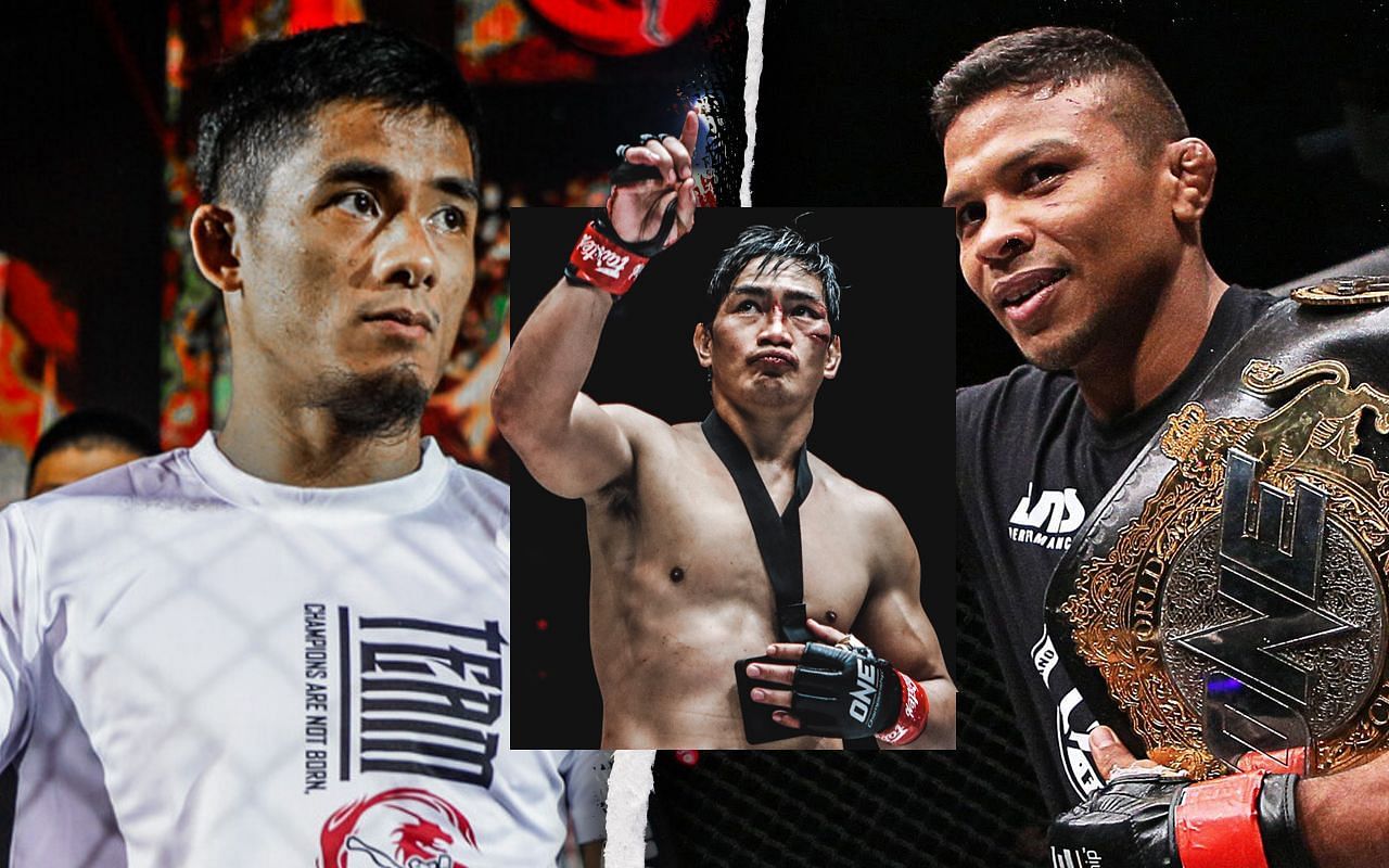 Eduard Folayang (Centre) gives his take on Stephen Loman (Left) versus Bibiano Fernandes (Right)