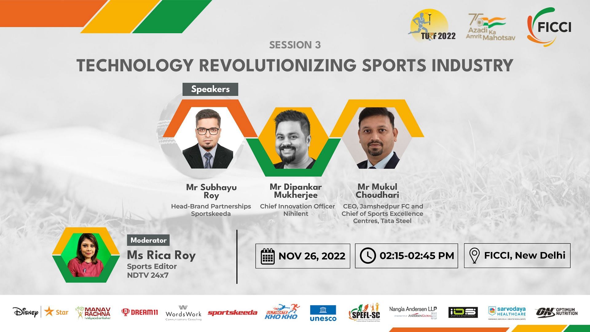 Session 3: Technology Revolutionizing Sports Industry (Image via FICCI TURF 2022)