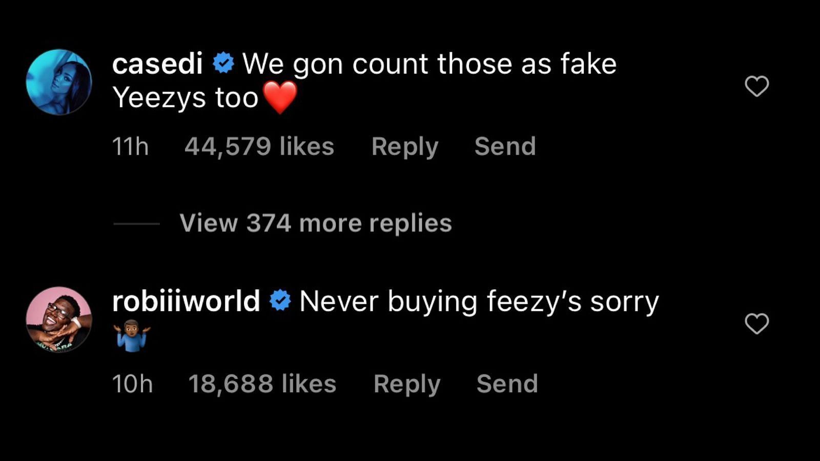 Screenshot of the comments on The Shade Room&#039;s post. (Image via theshaderoom/Instagram)