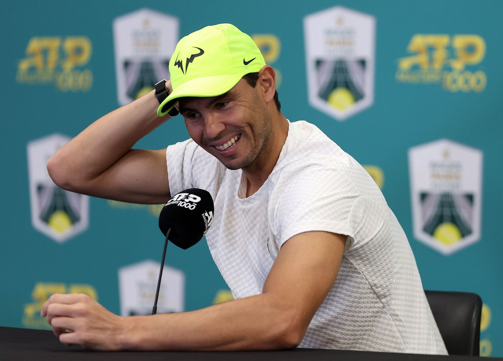 Rafael Nadal pictured during a press conference at the 2022 Paris Masters.