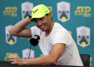 Rafael Nadal pictured during a press conference at the 2022 Paris Masters.