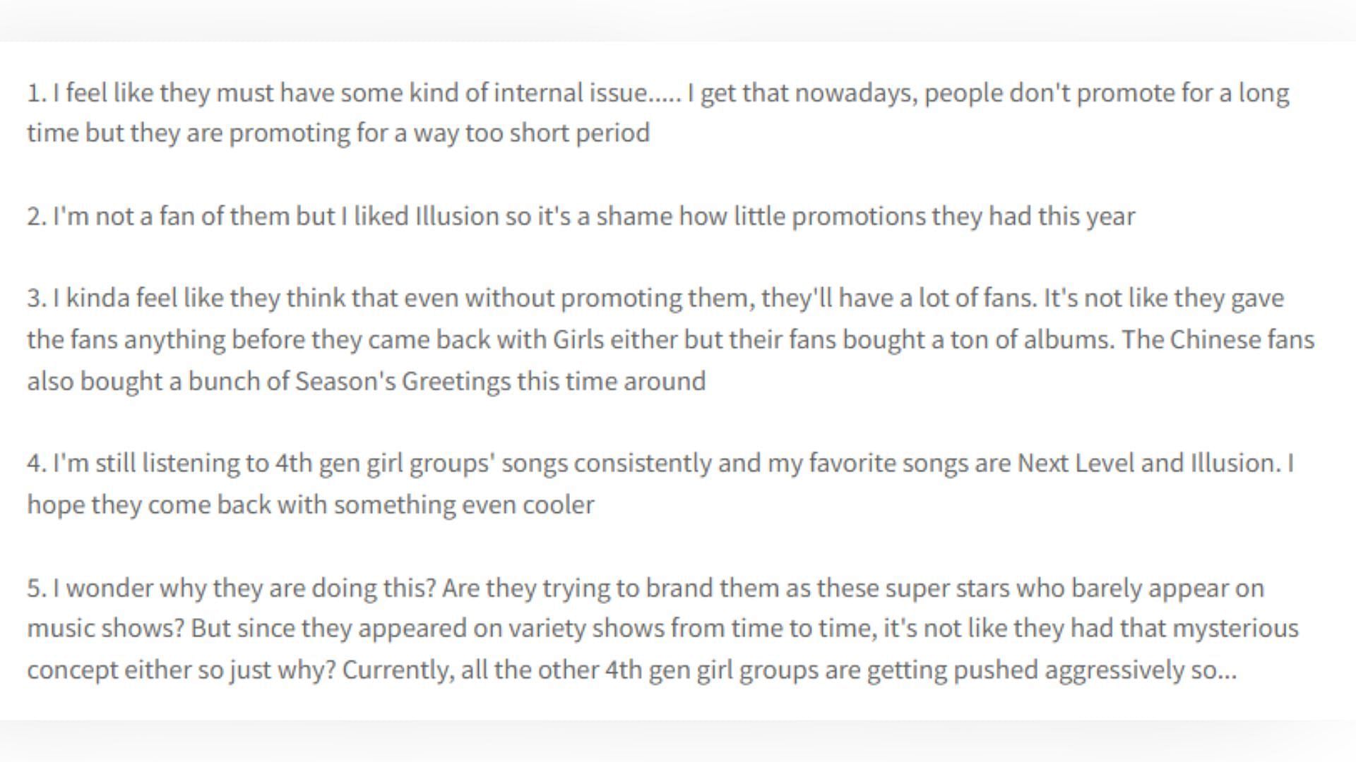 K-netizens comment on the quintet&#039;s lack of promotions (Image via pannchoa)