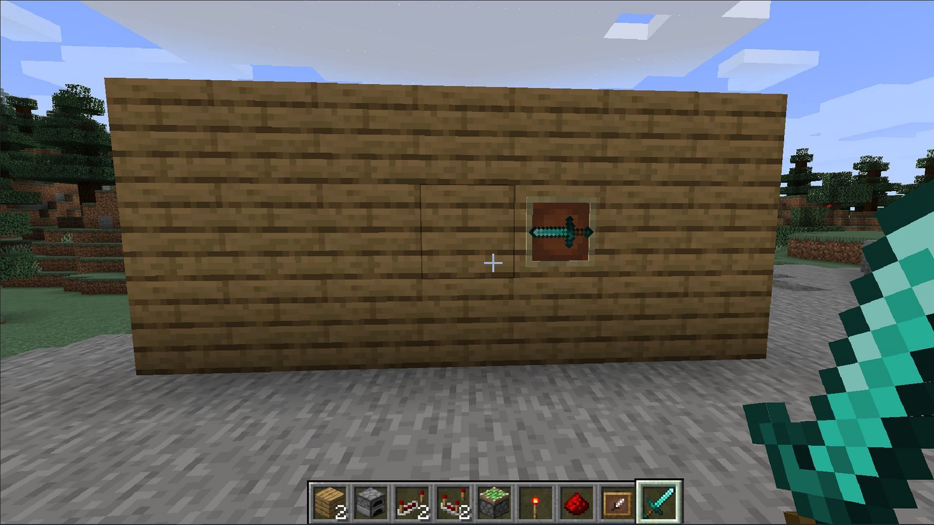 With a little redstone, you can keep your items safe in plain sight (Image via Mojang)