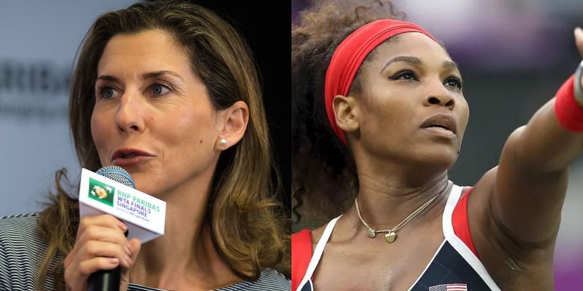 Monica Seles (L) and Serena Williams