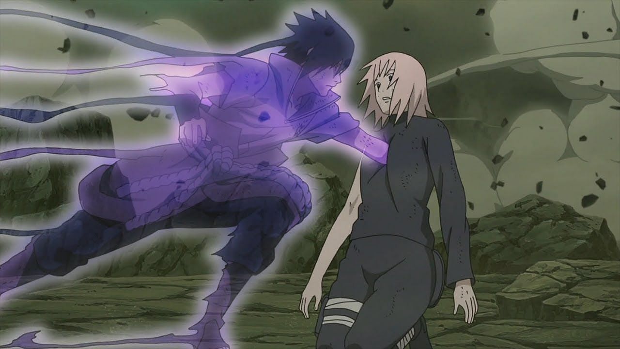 Sasuke putting Sakura under Genjutsu (Image via Pierrot)