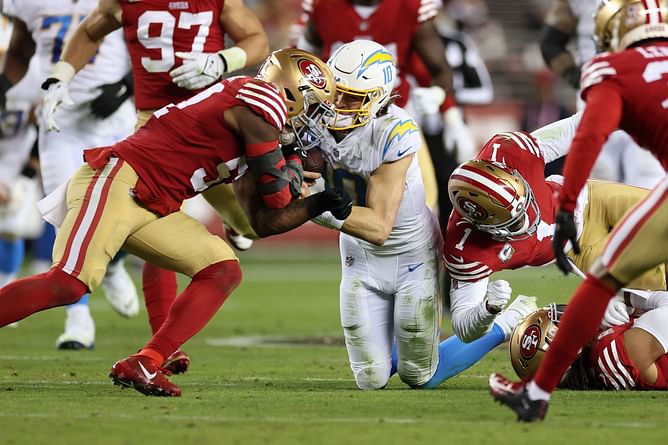 Kyle Shanahan claims Dre Greenlaw ejection was bizarre after 49ers LB’s nasty helmet hit on Justin Herbert