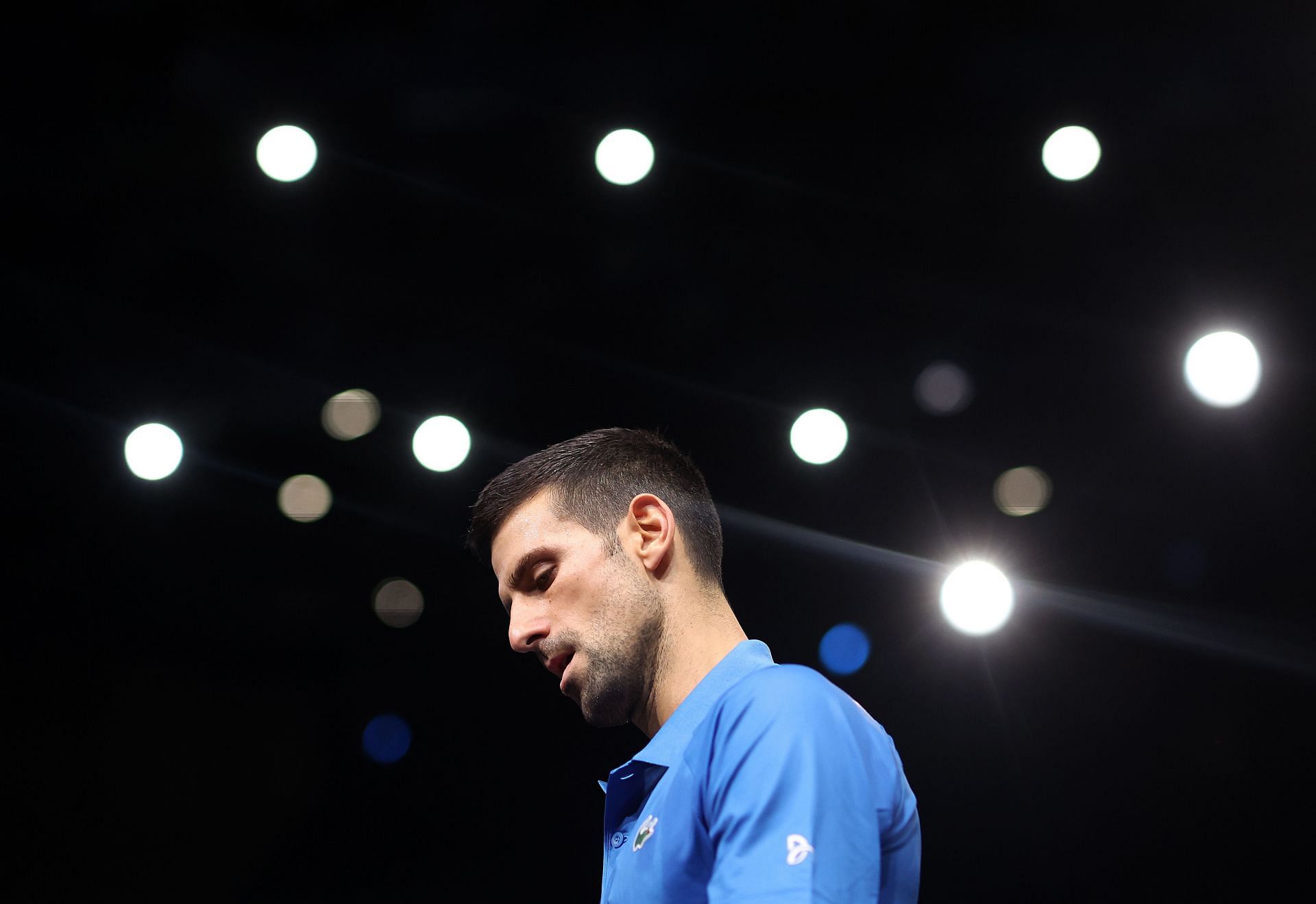 Novak Djokovic pictured at the 2022 Paris Masters