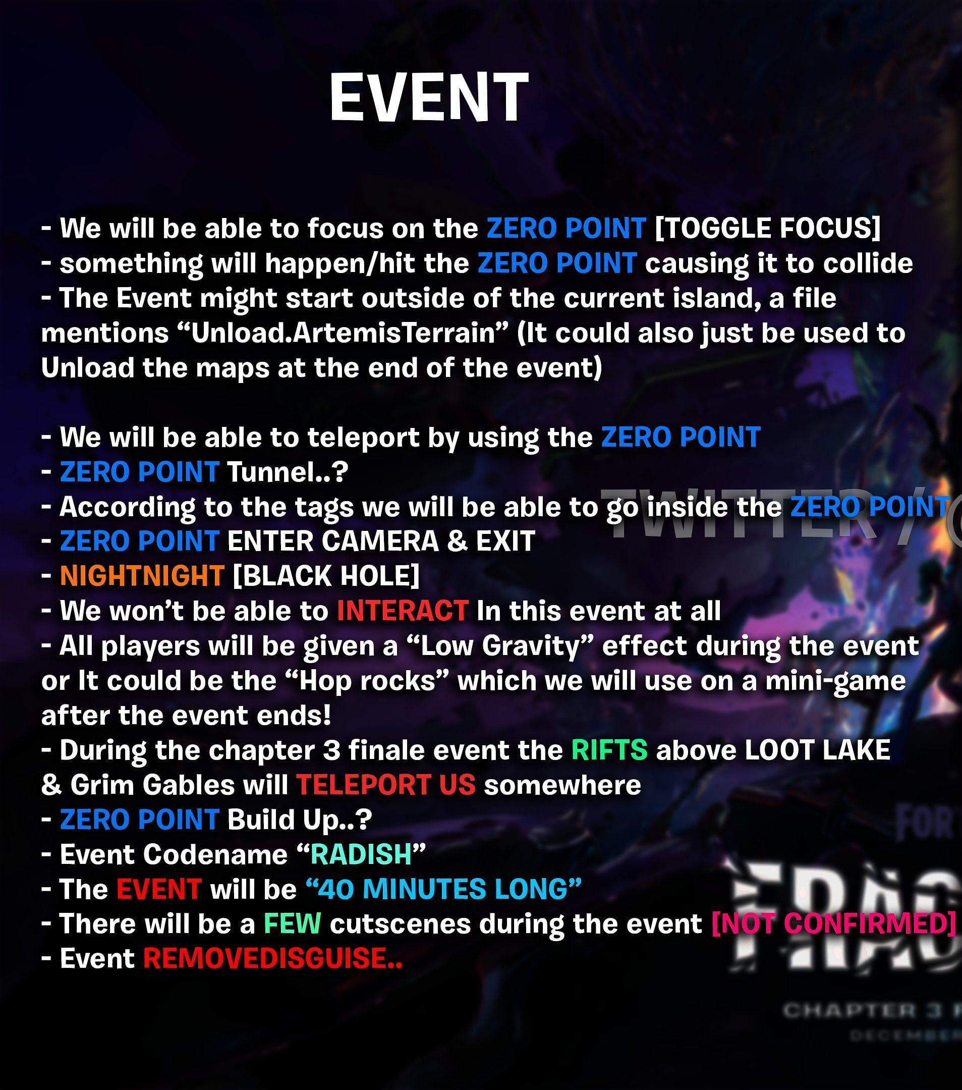 Fortnite Chapter 3 Season 4 live event details (Image via Twitter/TweaBR)