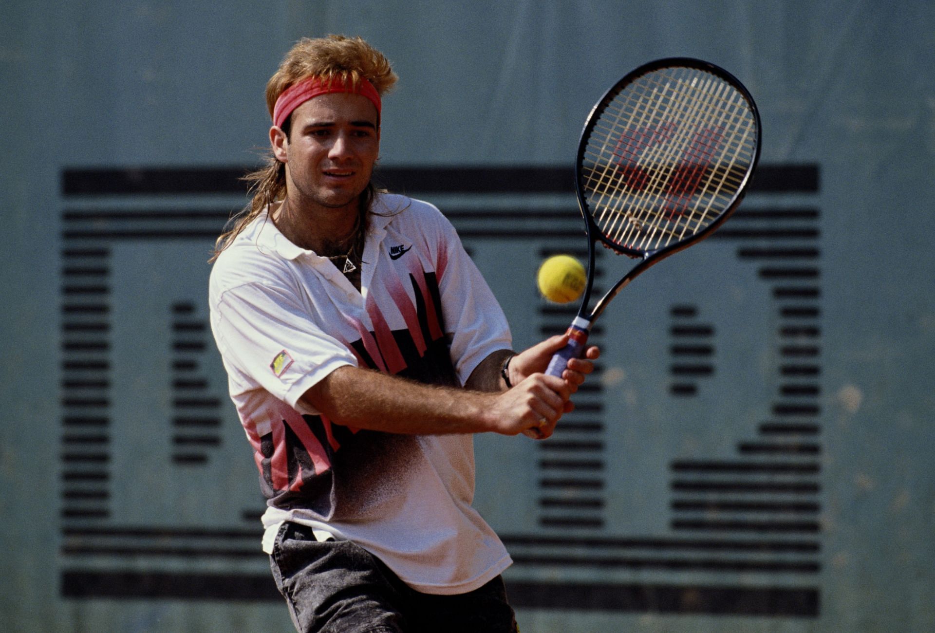 Andre Agassi during the 1990 French Open final