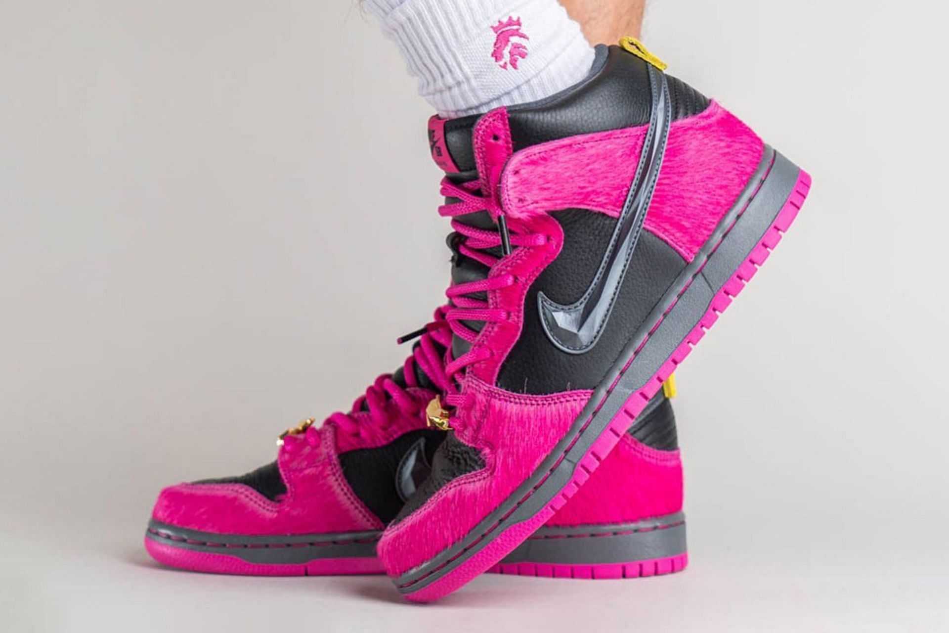 Run the Jewels x Nike SB Dunk High shoes (Image via Instagram/@yankeekicks)