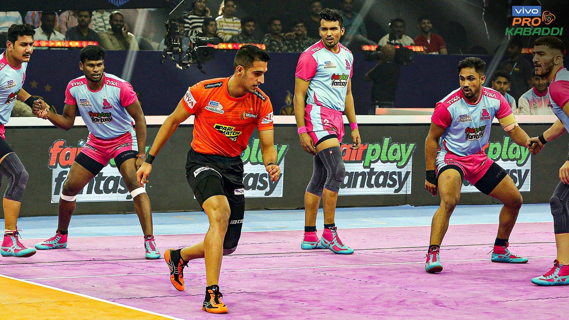 U Mumba battled the Jaipur Pink Panthers yesterday (Image: Pro Kabaddi/Twitter)