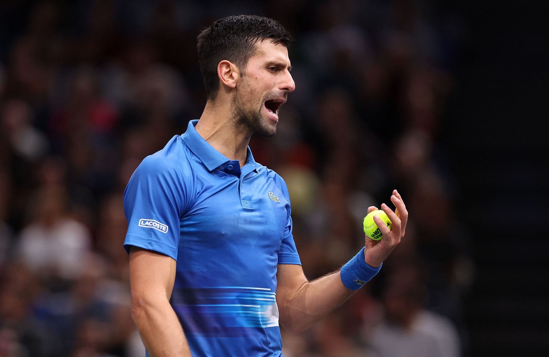 Novak Djokovic during his match against Stefanos Tsitsipas