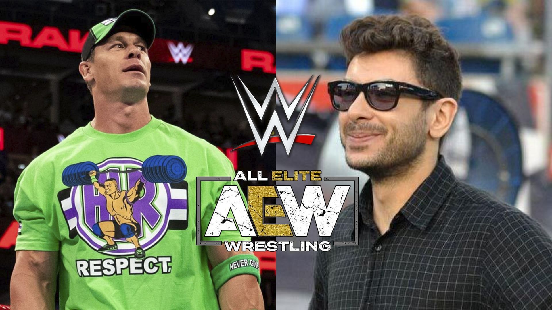 WWE legend John Cena (left) and AEW President Tony Khan (right).