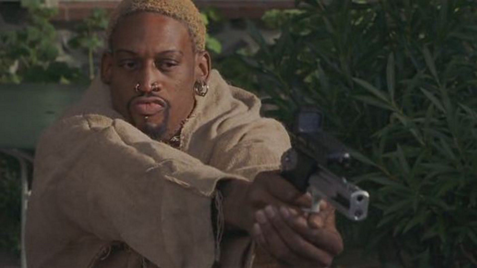 Dennis Rodman starring in the movie &quot;Simon Sez&quot;