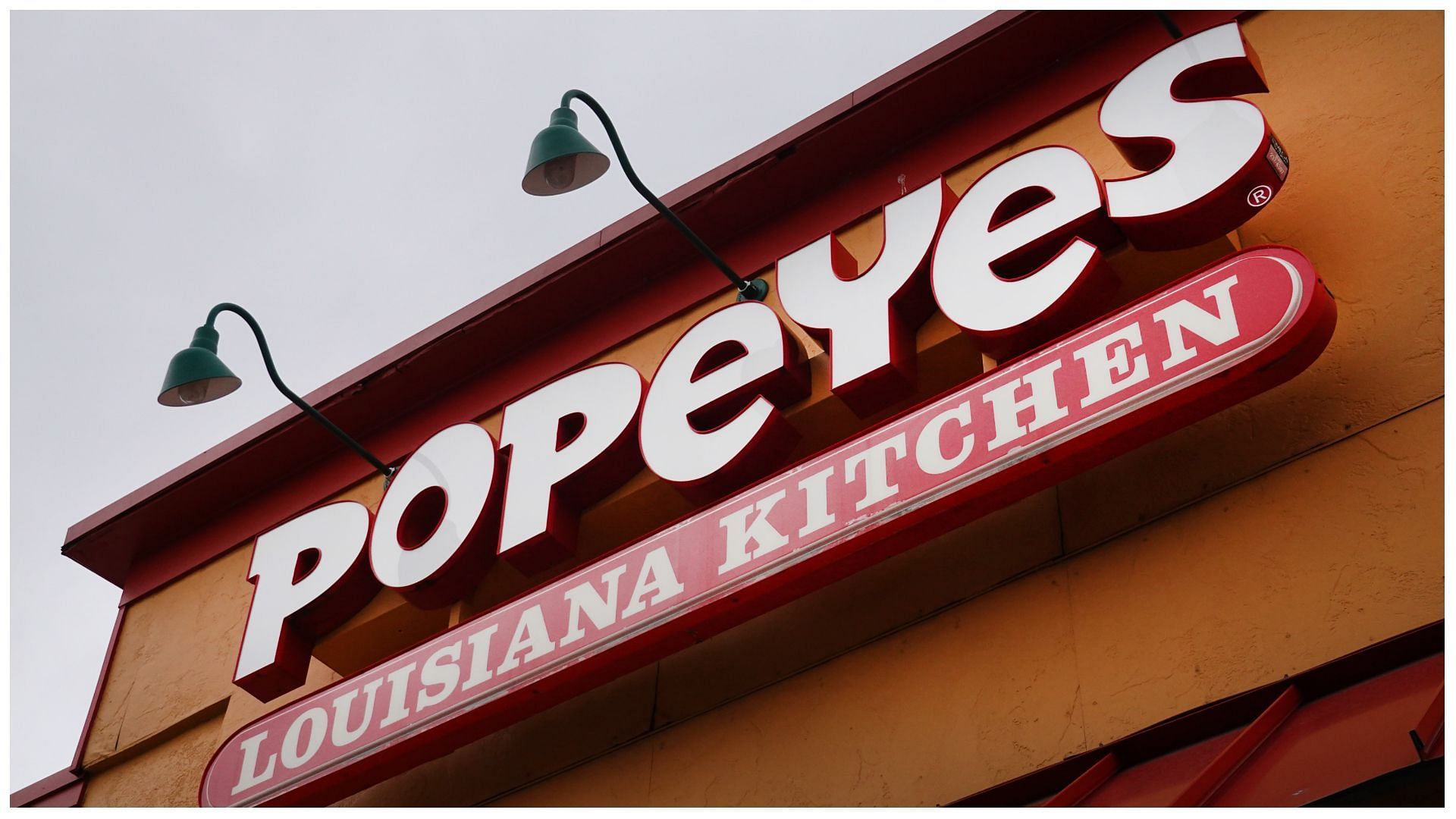 a sign outside Popeyes Louisiana Kitchen restaurant in Chicago, Illinois (Photo by Scott Olson/Getty Images)