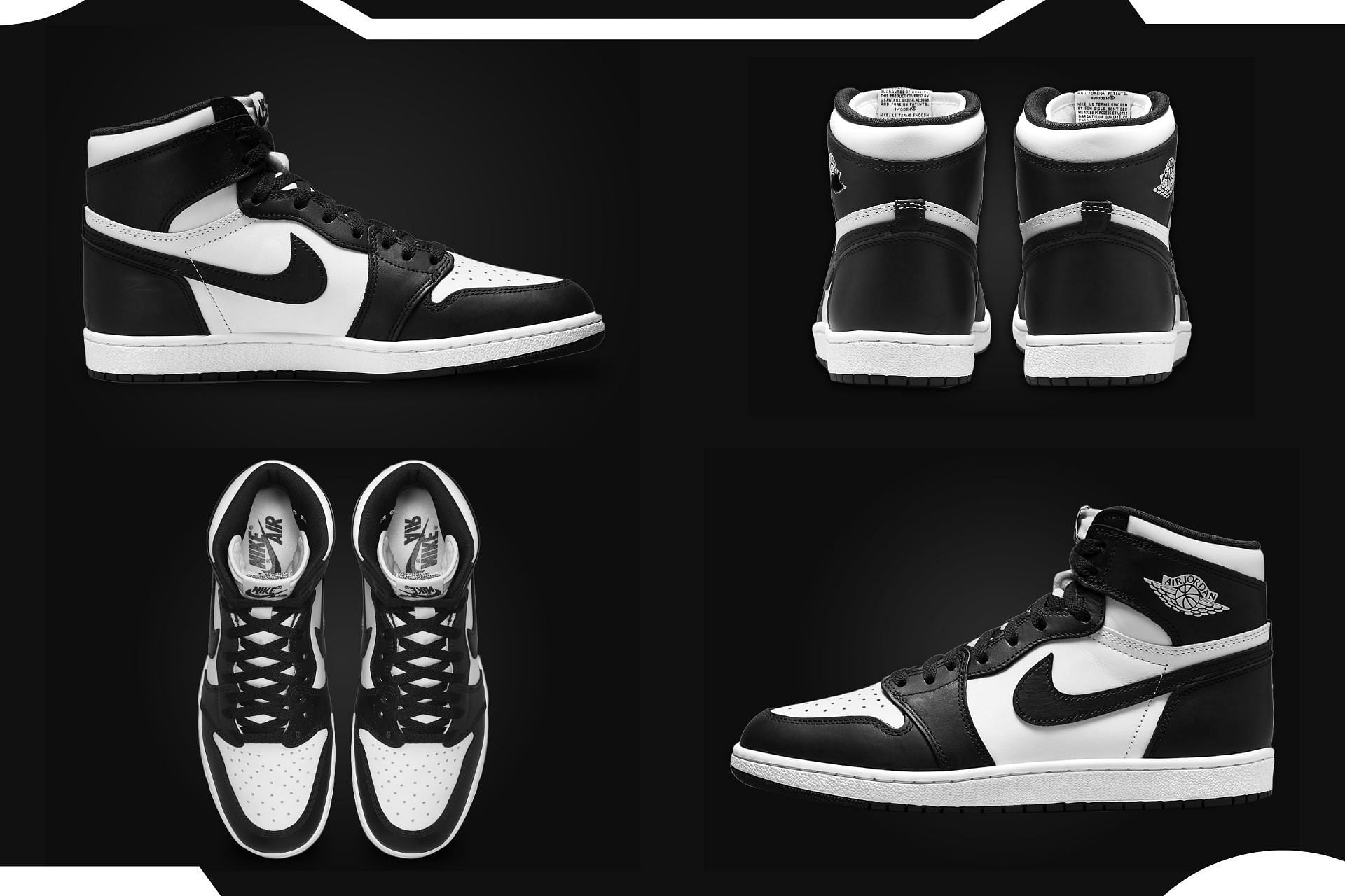 Upcoming Nike Air Jordan 1 High 85 &quot;Black White&quot; sneakers reminiscent of the iconic &quot;Panda&quot; colorway (Image via Sportskeeda)