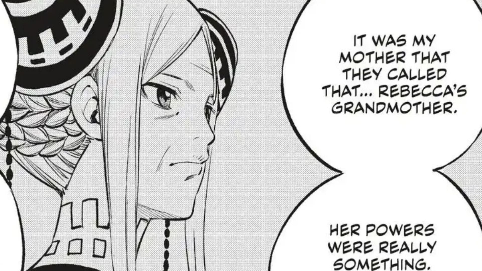 Rebecca&#039;s grandmother in Edens Zero chapter 218 (Image via Hiro Mashima/Kodansha, Edens Zero)