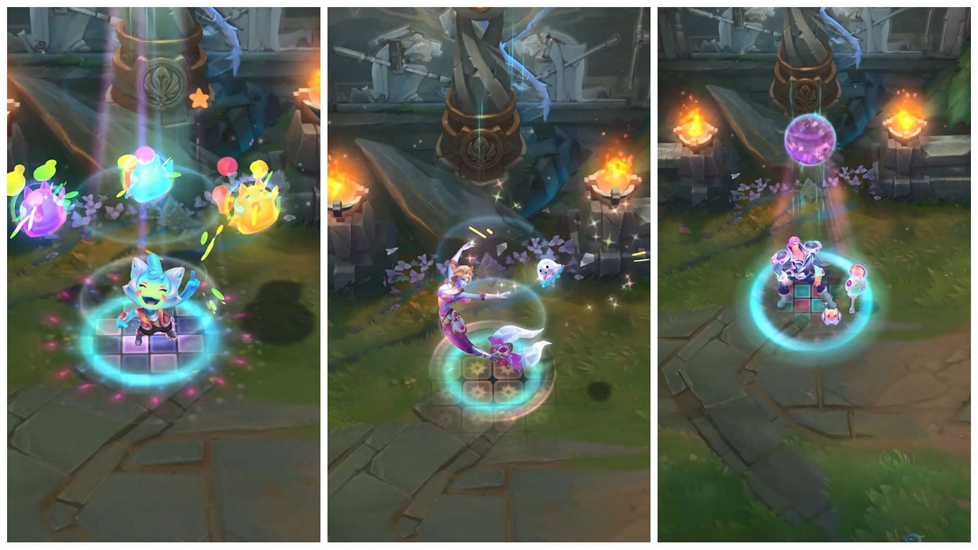 Nami, Ornn, Teemo, Lissandra, Taric, Gragas, and Twisted Fate will soon join the Space Grooves. (images via Riot Games)