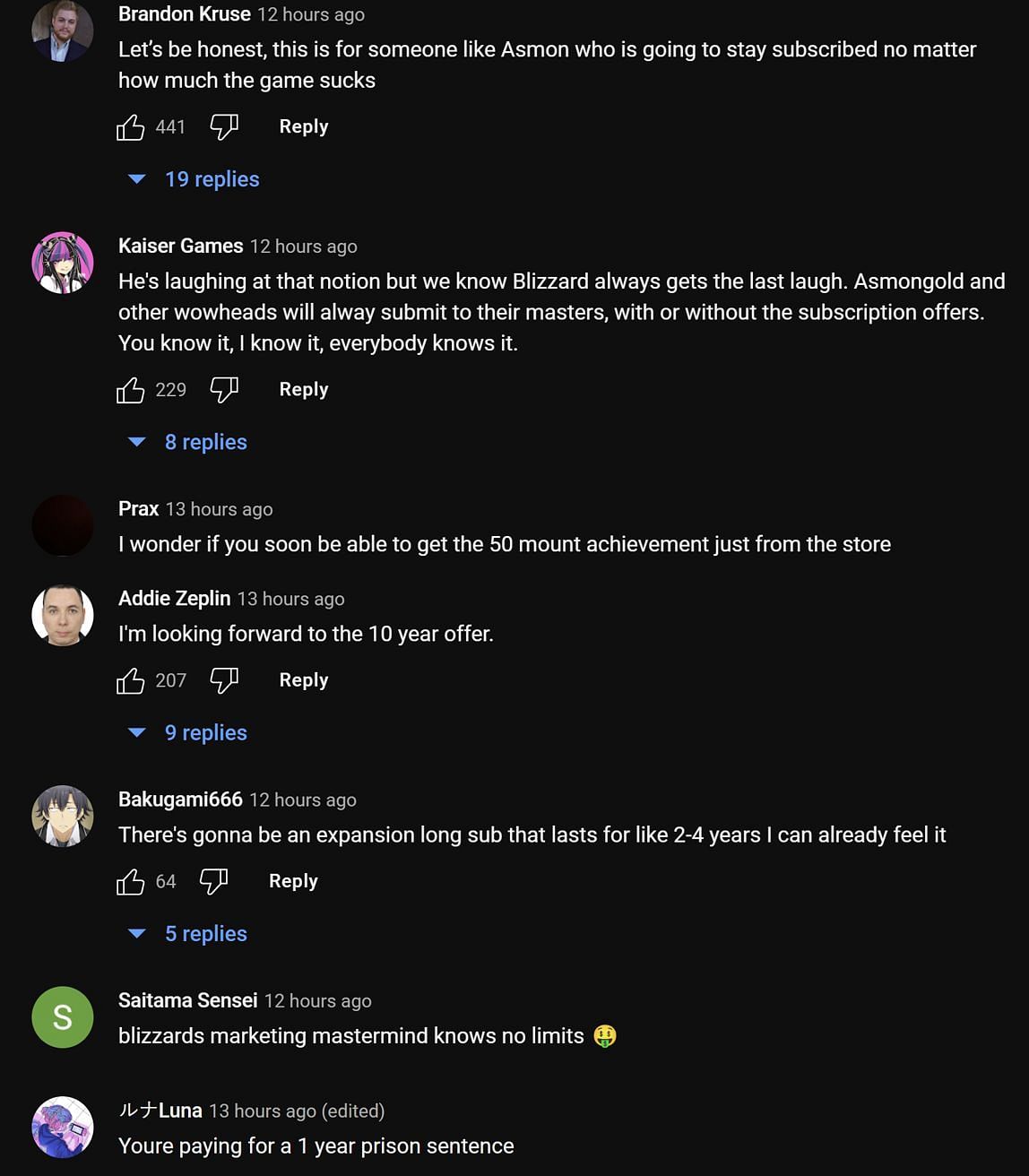 Fans in the YouTube comments section react to the streamer&#039;s take (Images via Asmongold Clips/YouTube)