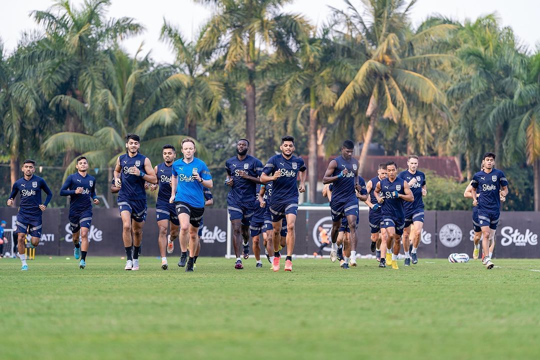 Mumbai City FC players during a training session ahead of their clash against ATK Mohun Bagan (Image Courtesy: Mumbai City FC Instagram)