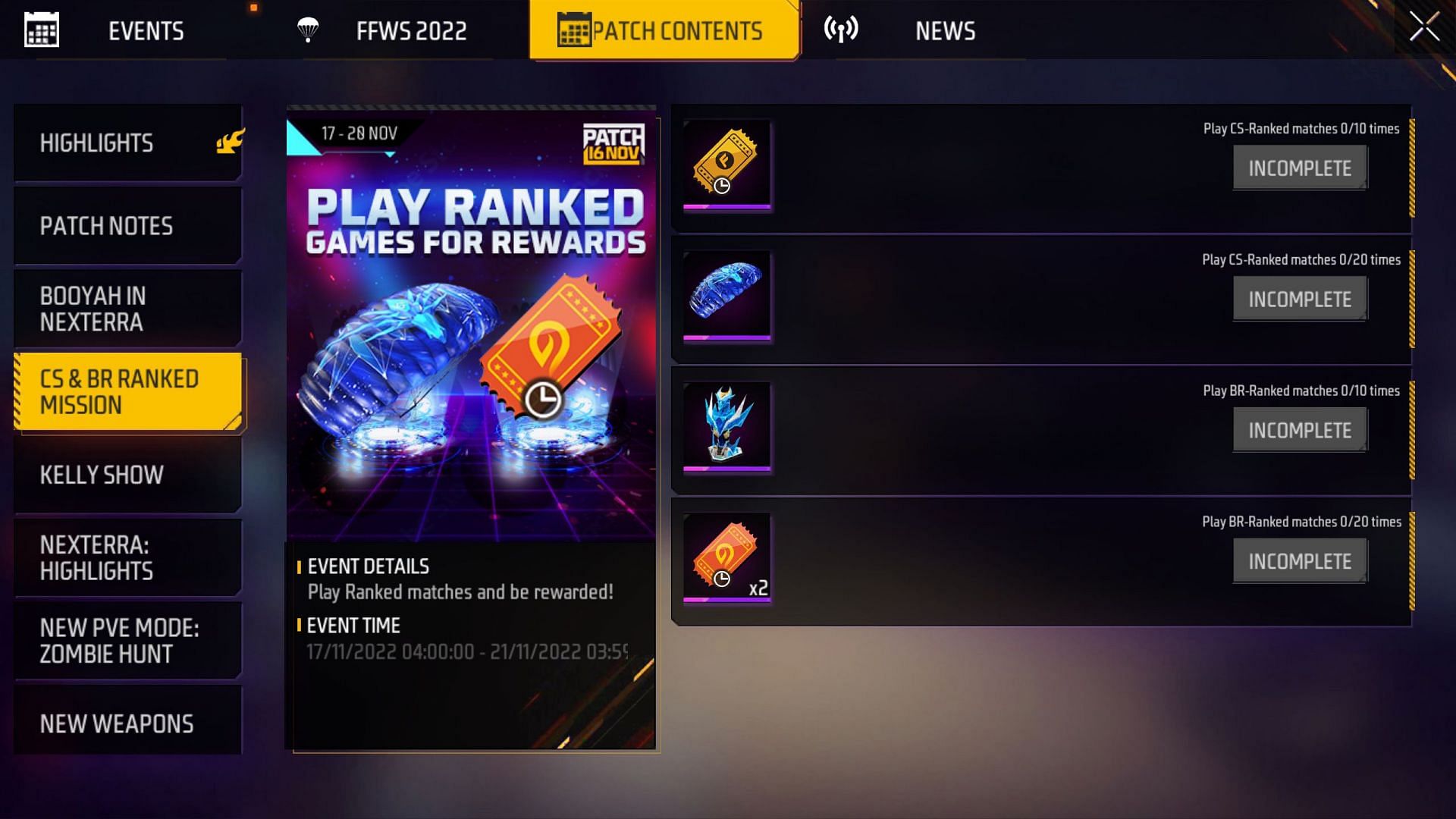 Press the claim button to receive the rewards via the new event (Image via Garena)
