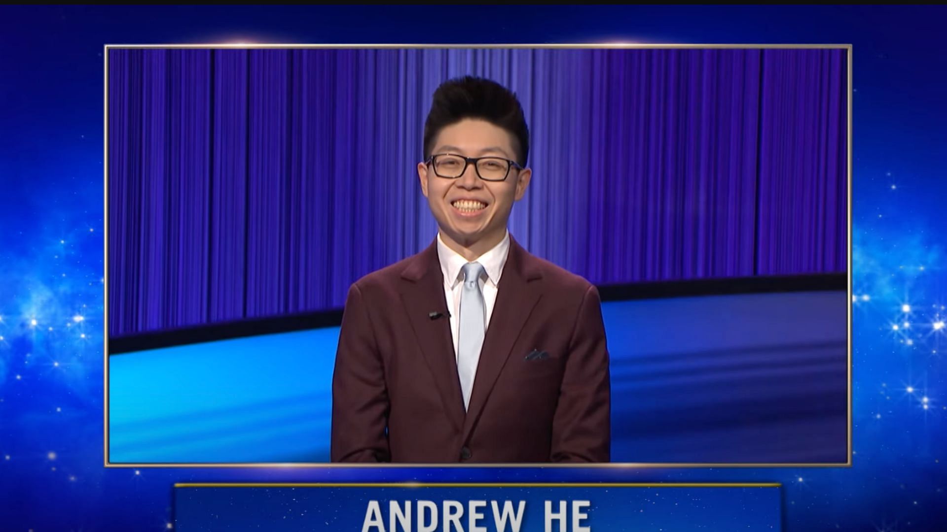 Andrew He: Tonight&#039;s winner (Image via Jeopardy)