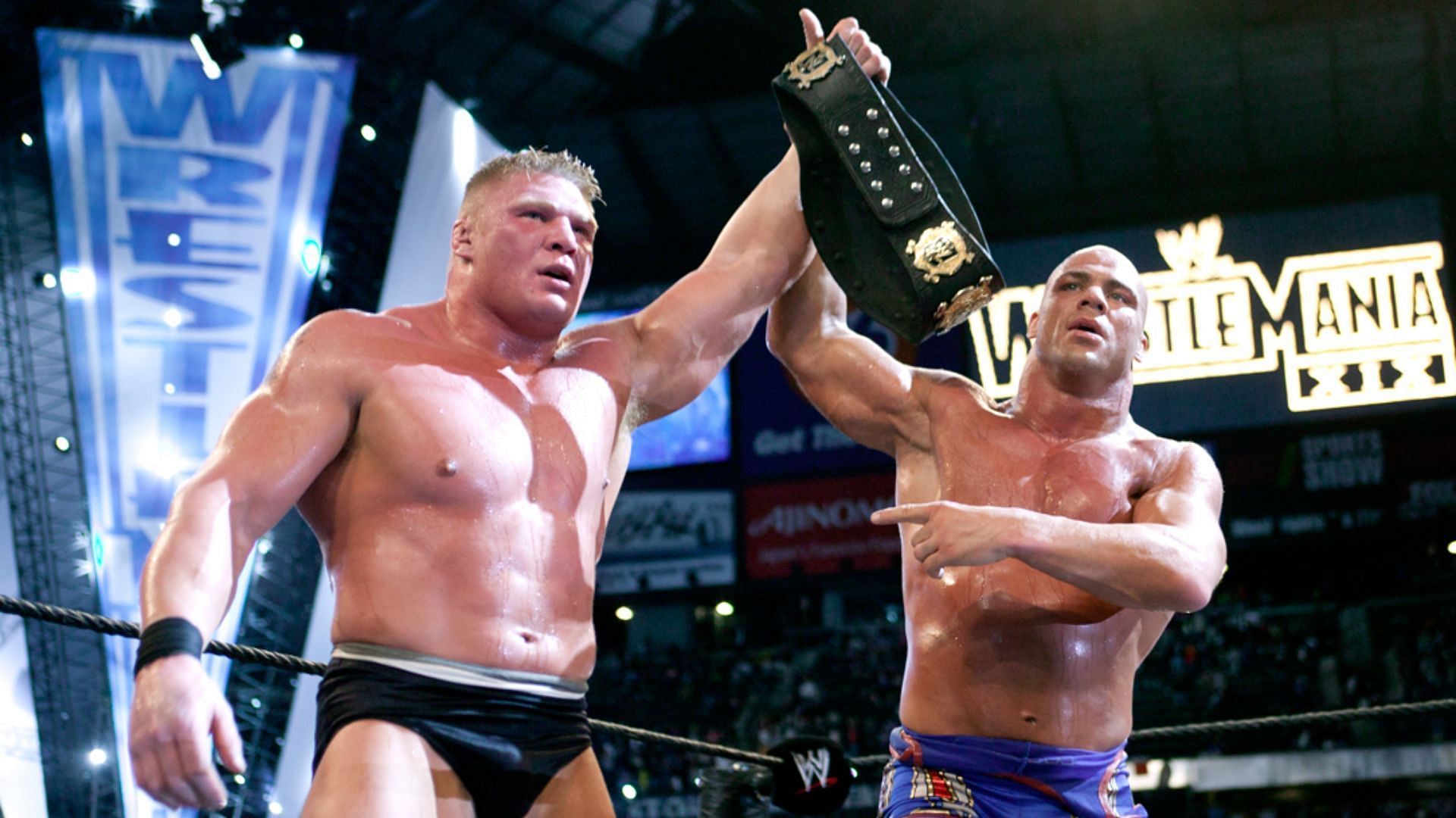 Brock Lesnar vs. Kurt Angle is one of the best WrestleMania main events of all time.
