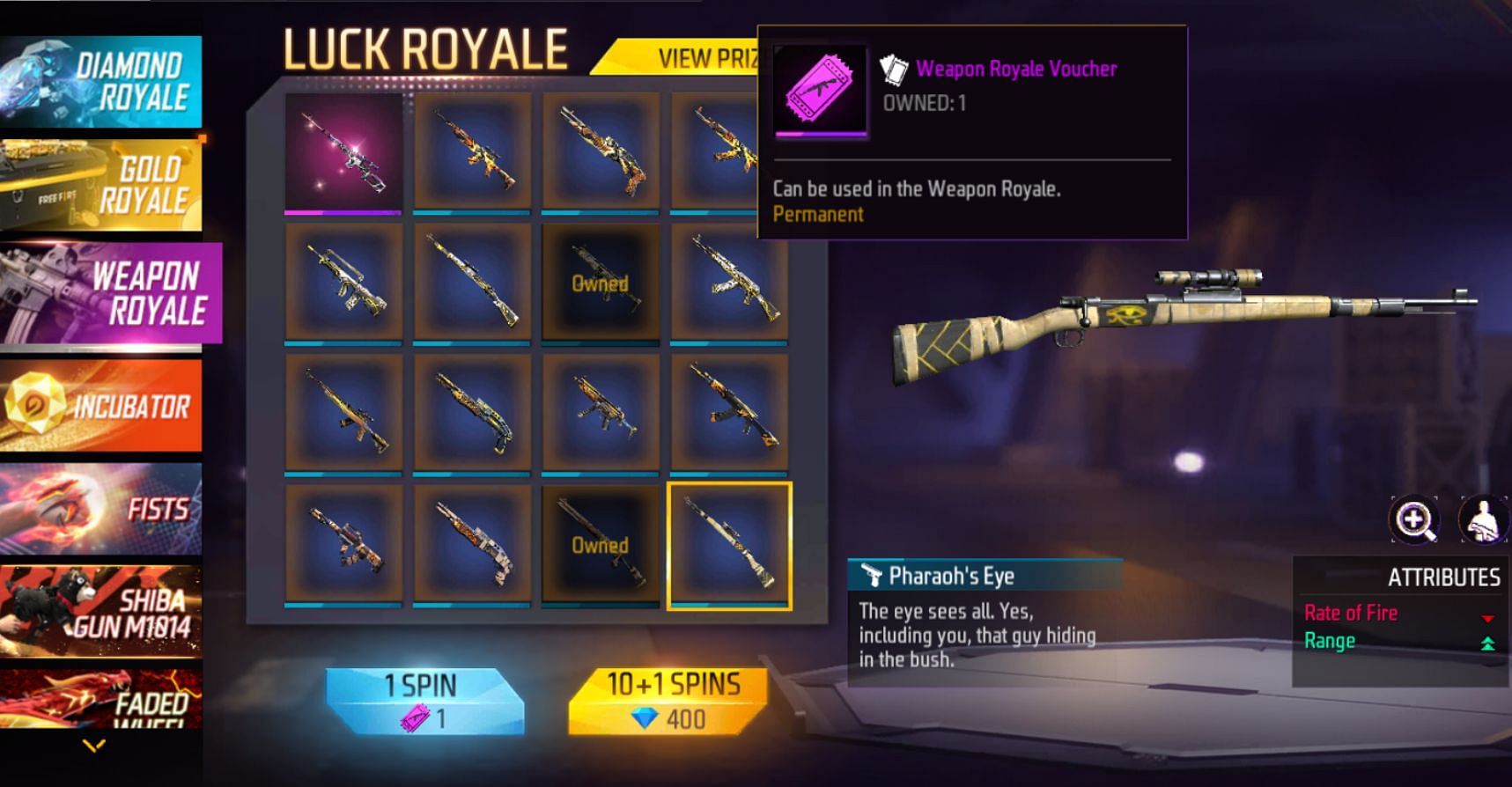Weapon Royale Vouchers help grab rewards from the prize pool for free (Image via Garena)