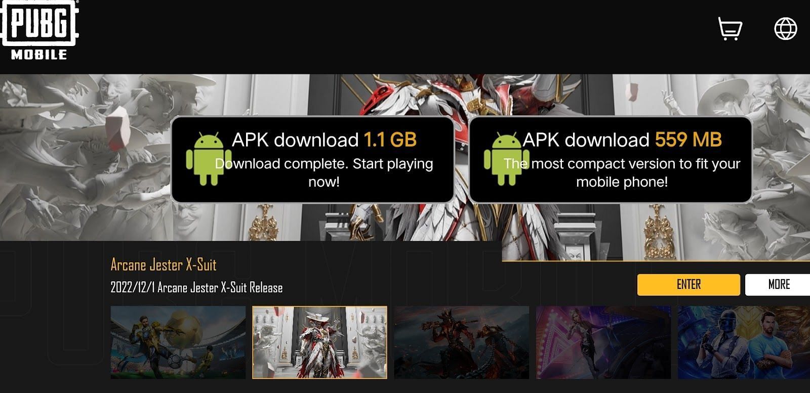 Select the desired APK file variant to download (Image via Krafton / Tencent Games)