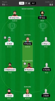 The Vision Shipping vs Rajkot Thunders Fantasy suggestion #1