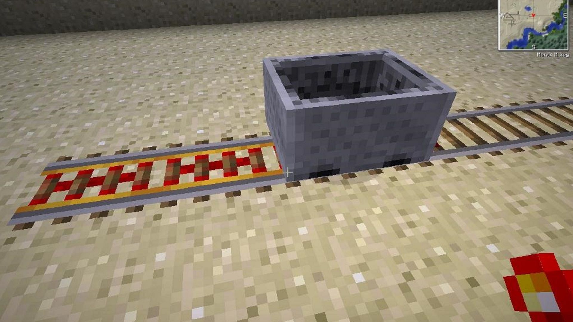 Minecarts can really zoom around with the assistance of powered rails (Image via Mojang)