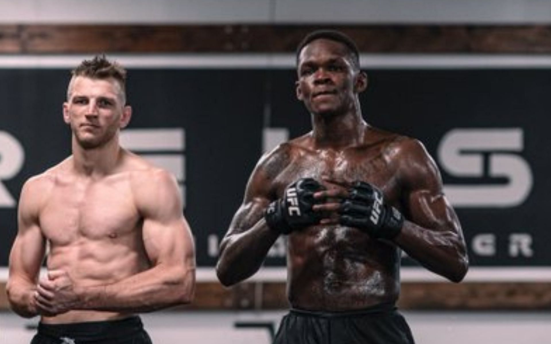 Dan Hooker (left); Israel Adesanya (right) [image courtesy of @danthehangman/Twitter]