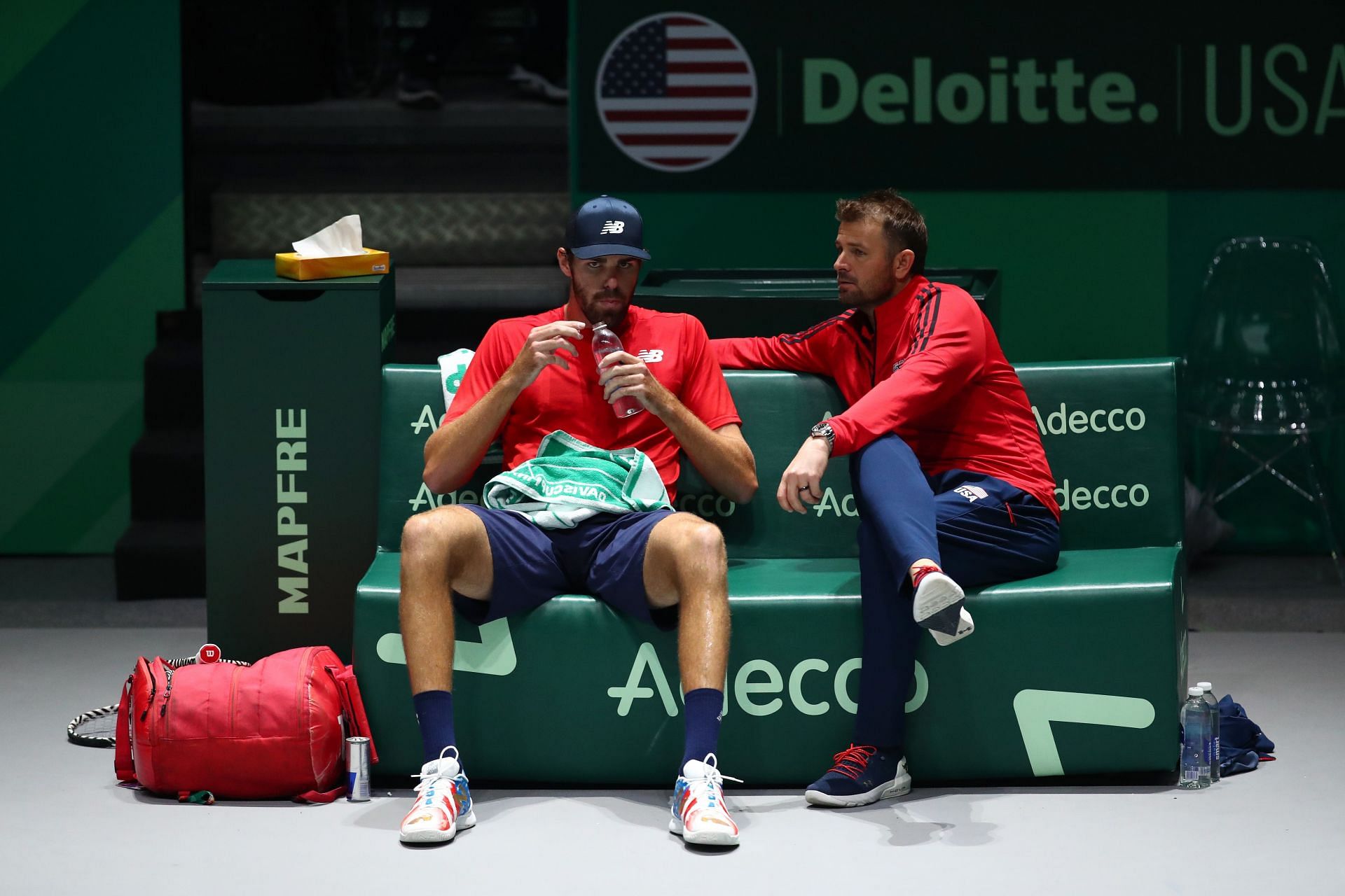 Mardy Fish with Reilly Opelka at the 2019 Davis Cup