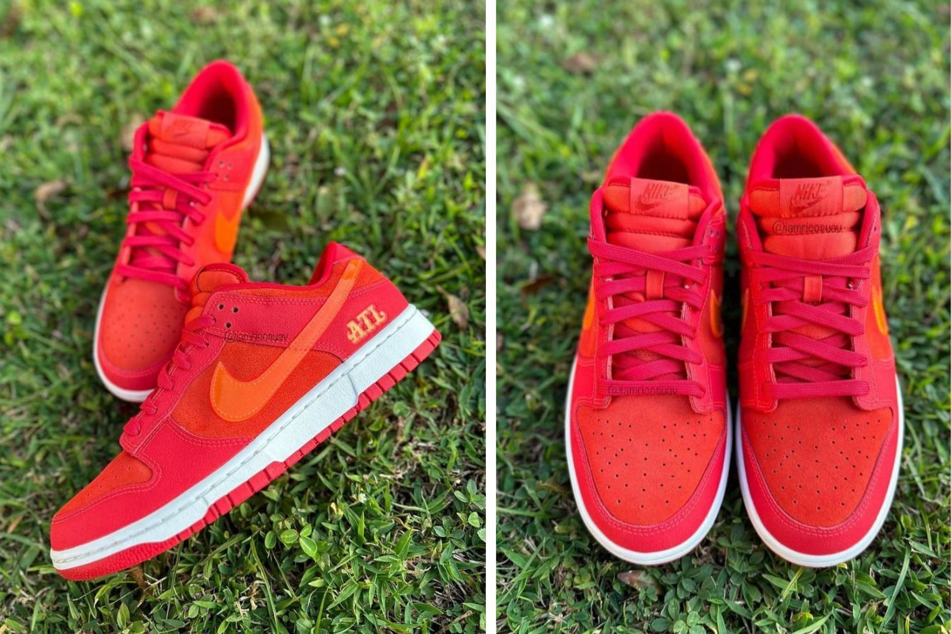 Take a closer look at the Nike Dunk Low ATL shoes (Image via Instagram/@iamricosauv)